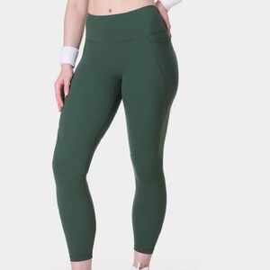 Sweaty Better Power Workout Leggings Full Length in Trek Green - Large